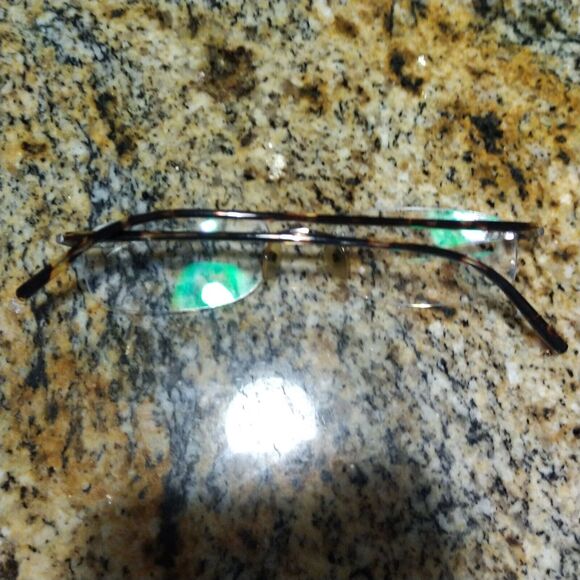 Totally Rimless 51-18-140 Gunmetal (Gun) Tortoise Eyeglass Frames - Picture 10 of 13